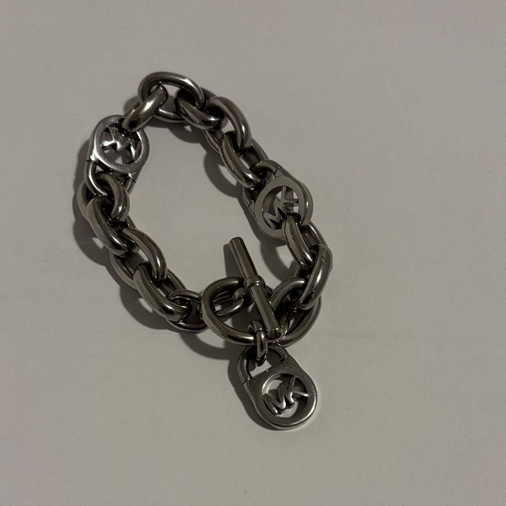 Michael Kors Metallic Chain Bracelet with Logo Accents